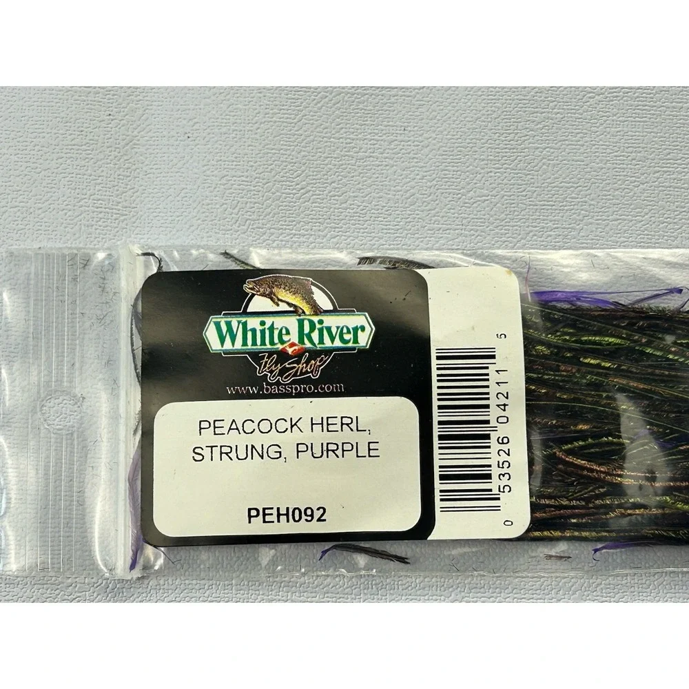 White River Peacock Herl Strung Purple Fly Tying Material PEH092